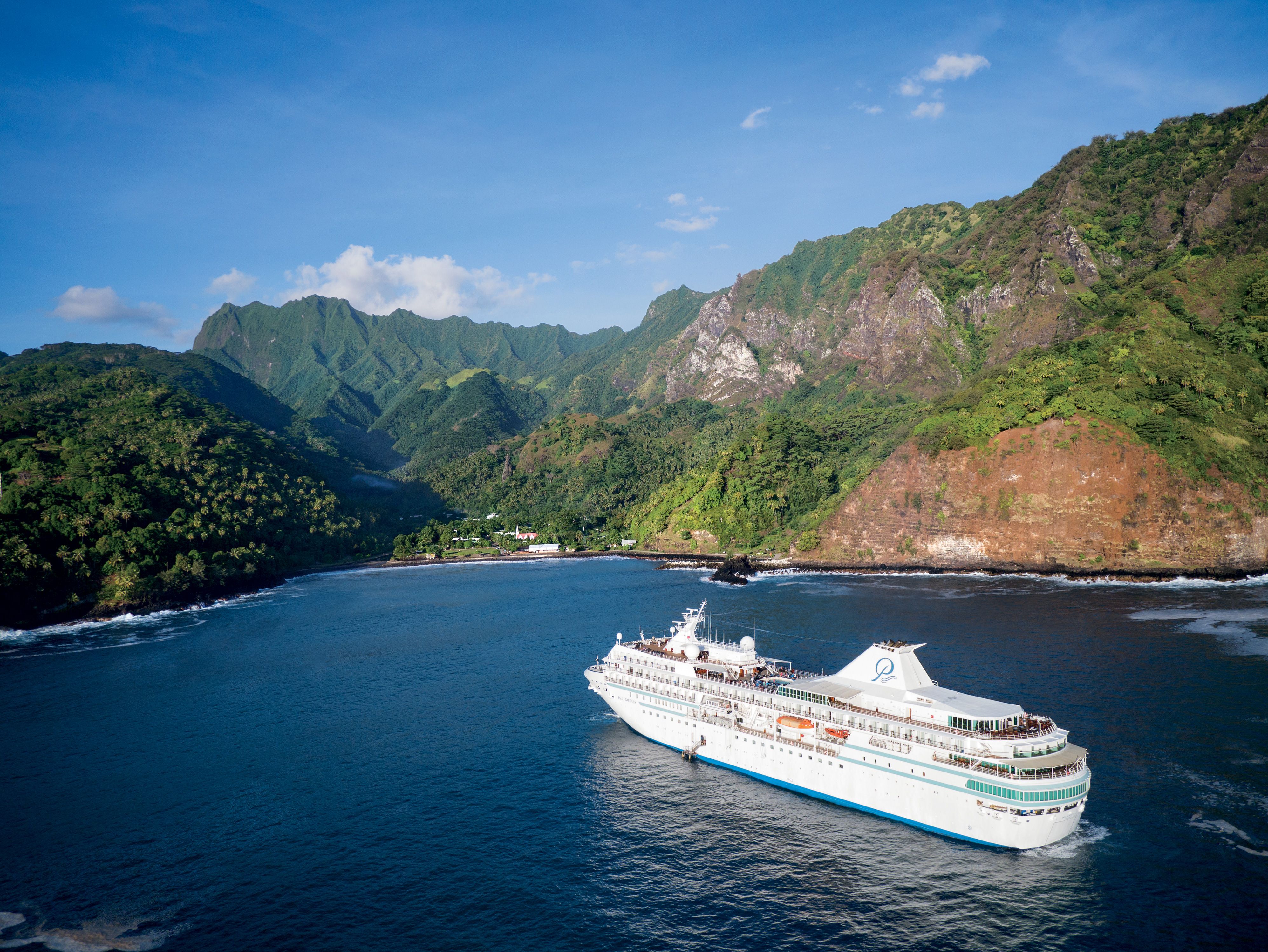 2019 m/s Paul Gauguin, semi profile view